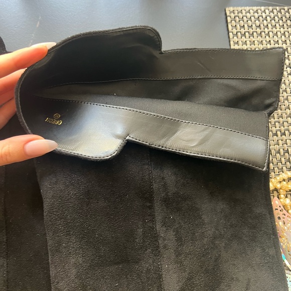 Over the Knee Thigh High Boots Black Faux Mid Chunky Heel 10M - Picture 6 of 8